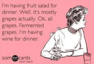 im having wine for dinner